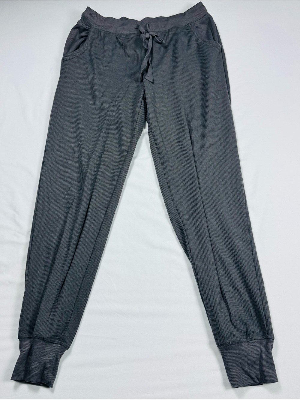 Women’s Gray Knit Drawstring Jogger Pants